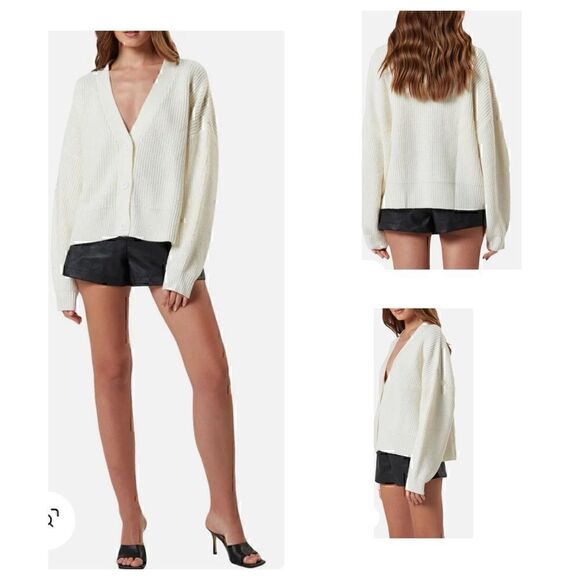 NWT Henry Womens Wool Blend Oversized Button-Down Cardigan Sweater size 6 - Picture 1 of 9